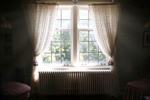 Sunny And Spooky Bedroom Window Open To Old Dark Bedroom