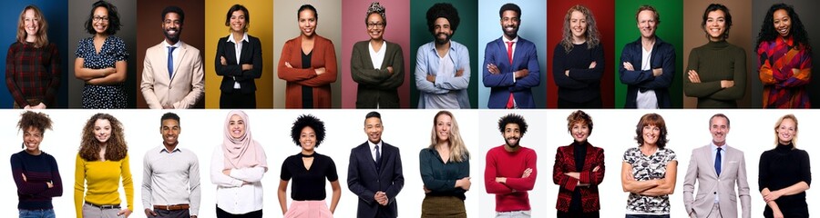 Poster - Group of 21 beautiful people in front of a background