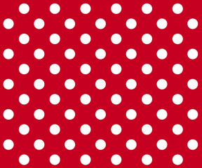 Vintage polka dots white and red pattern, colorful background - vector abstract background