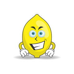 Lemon mascot character with smile expression. vector illustration