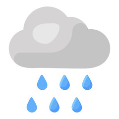 Canvas Print - 
An icon of rainy weather, flatty vector 
