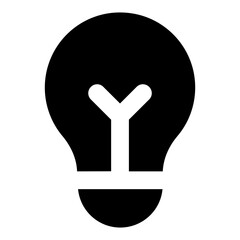 Wall Mural - light bulb in a solid icon depicting the idea concept