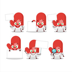 Sticker - New red gloves cartoon character bring information board