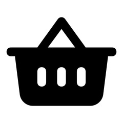 Sticker - 
Trendy icon of grocery cart in solid style 
