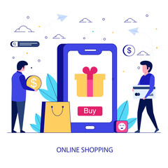 Canvas Print - Shopping App Illustration 