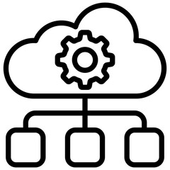 Sticker - Cloud Hosting Vector