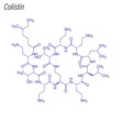 Vector Skeletal formula of Colistin. Drug chemical molecule.
