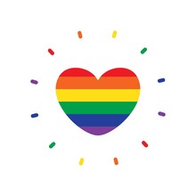 LGBT Heart Icon. Love Rainbow Symbol