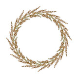 Fototapeta Boho - Wreath of yellow Indiangrass Sorghastrum nutans , prairie grass
