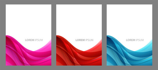 Wall Mural - abstract header blue pink red wave vector design.