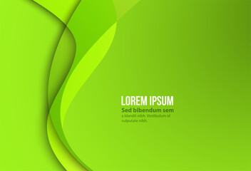 Wall Mural - Green contrast corporate waves background. Vector design