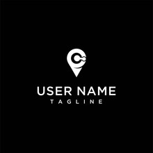 Location Letter C Silhouette Logo Design