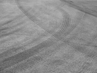 Canvas Print - wheel track on asphalt road texture