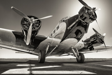 Wall Mural - historical plane on a runway