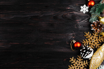 Wall Mural - new year's background on a dark board