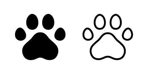 dog paw vector footprint icon logo french bulldog cat character cartoon symbol illustration doodle design