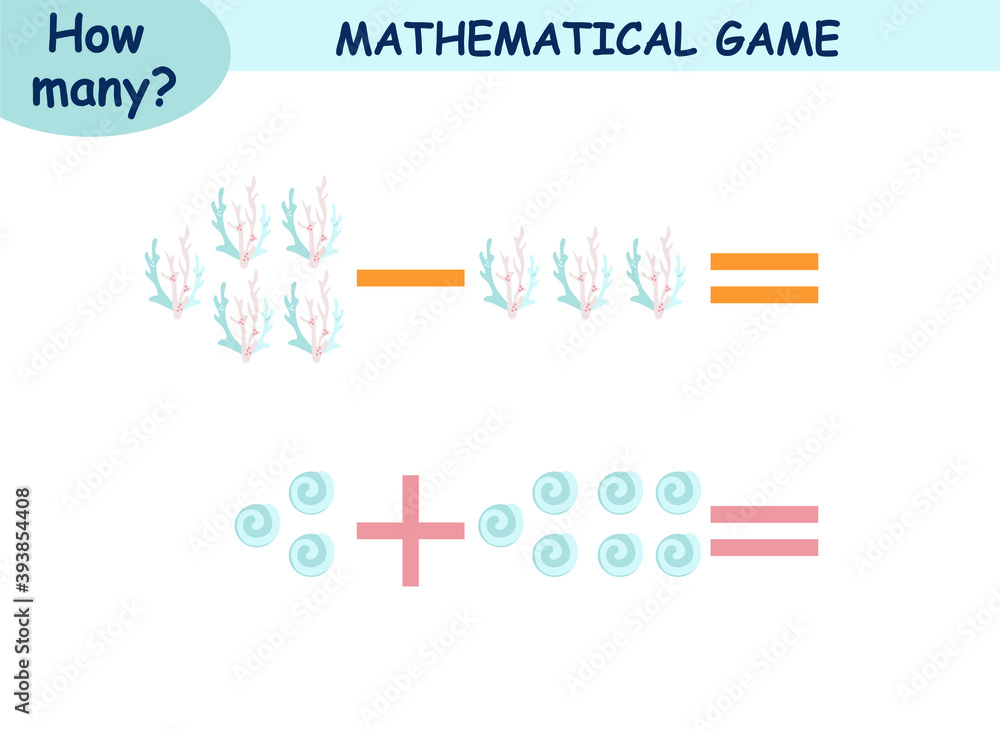 mathematical examples of addition and subtraction. educational page for ...
