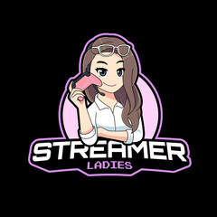 Poster - Beauty streamer lady esport logo