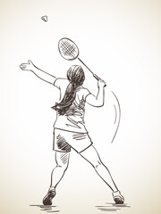 Wall Mural - badminton