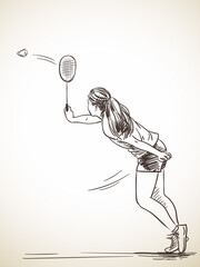 Wall Mural - badminton