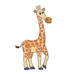  cute giraffe. vector illustration character in cartoon style. isolated on white background