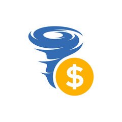 Wall Mural - Money Tornado logo vector template, Creative Twister logo design concepts, icon symbol, Illustration