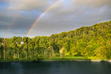 Fototapeta Tęcza - rainbow over the river danube