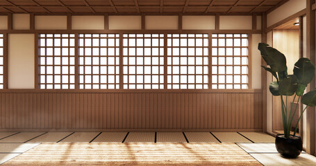 indoor empty room japan style. 3D rendering