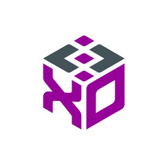 XO Letter Web design company logo and brand identity Coding icon Editable vector and website favicon