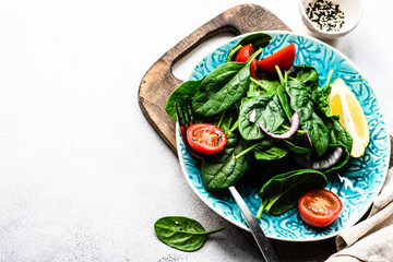 Wall Mural - Spinach salad with sesame seeds