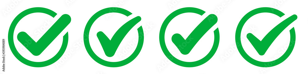 Checkmark icon set. Green check mark vector set.Creative vector ...