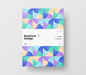 Vertical corporate identity A4 report cover. Abstract geometric vector business presentation design layout. Amazing company front page illustration brochure template.