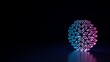 © Destrosvet - 3d glowing neon symbol of symbol of snowflake isolated on black background