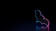 © Destrosvet - 3d glowing neon symbol of symbol of bat isolated on black background