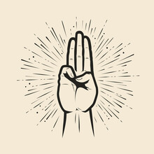 Scout Symbol Hand Gesture. Scouting Symbol Vector Illustration