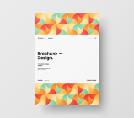 Vertical corporate identity A4 report cover. Abstract geometric vector business presentation design layout. Amazing company front page illustration brochure template.