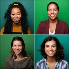 Wall Mural - Portraits of beautiful women in front of a colored background