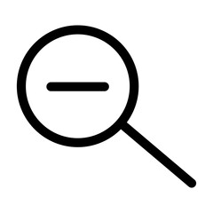 Poster - search magnifying glass with minus line style icon