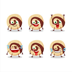 Poster - Cartoon character of spiral biscuit with smile expression