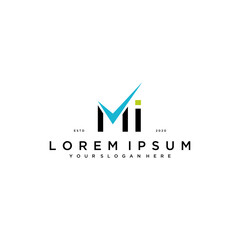 Wall Mural - letter MI checklist logo design concept vector