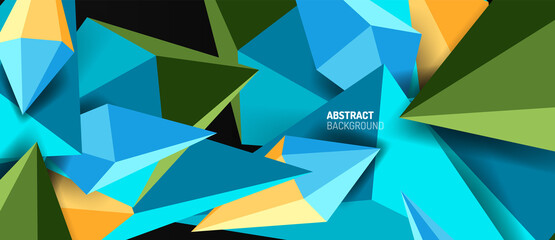 3d low poly abstract shape background vector illustration