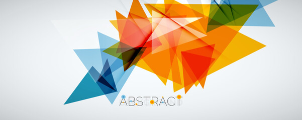 Wall Mural - Geometric abstract background. Color triangle shapes. Vector illustration for covers, banners, flyers and posters and other designs