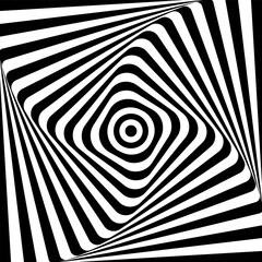abstract illusion of 3d whirl movement. op art design.