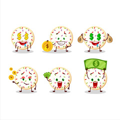 Wall Mural - Sugar cookies cartoon character with cute emoticon bring money