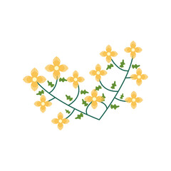 Poster - yellow flowers garden flat element