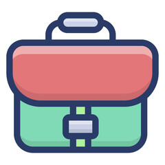 Sticker - Briefcase flat Vector 