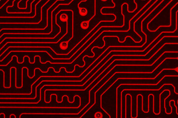 Abstract red circuit board background