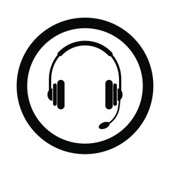 headphones icon on metal internet button