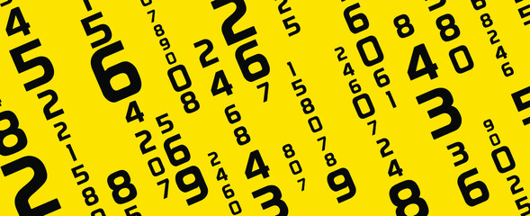 Sticker - background with numbers in rhythmic dimensions.	