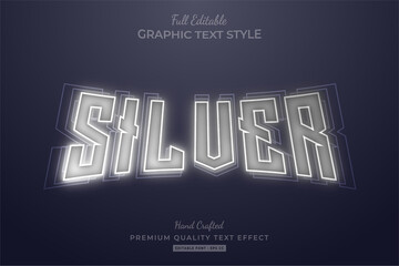 Sticker - Neon Silver Editable Text Effect